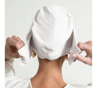 1 pezzo Turbante classico da donna 2 in 1, design plissettato, in tessuto jersey ad alta elasticità, traspirante, adatto per la vita quotidiana musulmana e per raduni con abiti Colore unicoPoliestere