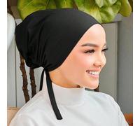 1 pezzo Turbante con cappuccio elastico monocromatico alla moda, scialle corrispondente, adatto per uso quotidiano, fascia per capelli, hijab morbido e traspirante da indossare sotto il velo per le do
