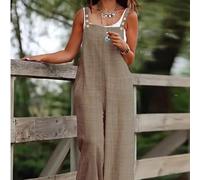 1 pezzo Tuta intera da donna in tessuto intrecciato con tasche e bottoni, adatta per vacanze, uso quotidiano, feste di compleanno, torno a scuola, feste di single, viaggi, tutte le stagioni, aspetto j