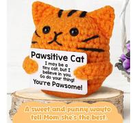 1 pezzo Uncinetto positivo per papà, mamma, nonna, nonno, figlia, figlio, amico. Uncinetto gatto arancione positivo per sorella, fratello, piccolo regalo di compleanno. L'uncinetto gatto non è solo un