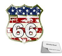 1 pezzo USA Route 66 adesivo retrò US Army America stella sticker (R20/1/2)