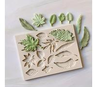 1 pezzo Vari stampi in silicone a forma di foglia, stampo per candele, stampo per sapone, stampo decorativo per argilla soffice, resina epossidica e arte fai-da-te, strumenti decorativi per lavorazion