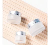 1 pezzo Vasetto cosmetico in vetro satinato con coperchio e guarnizione, mini vasetto riutilizzabile per crema, adatto per fondotinta liquido, crema viso, ombretto, balsamo labbra, vasetto da viaggio 