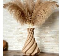 1 pezzo Vaso in plastica curva moderna con erba di palude artificiale, decorazione domestica minimalista, design a spirale grigio, adatto per matrimoni, salotti, scrivanie d'ufficio, regalo di inaugur