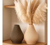 1 pezzo Vaso in plastica dalla texture unica con erba di palude artificiale, decorazione per la casa in stile moderno a forma di goccia d'acqua beige, dettagli delicati, adatto per soggiorno, decorazi