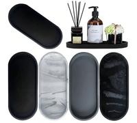 1 pezzo Vassoio di stoccaggio in silicone, vassoio ovale da toeletta, supporto per dispenser di sapone e spugna per lavandino, organizer per profumi e cosmetici, vassoio portaoggetti per anelli, artic