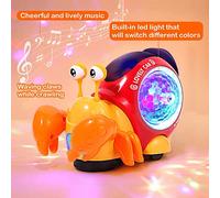 1 pezzo Veicolo elettrico unisex a granchio omnidirezionale con luci colorate e musica, regalo perfetto per bambini per vacanze, compleanni, Ognissanti, Natale - Accessori con colore casuale Tagli Uni