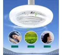 1 pezzo Ventilatore da soffitto a LED bianco con luce, Lampada a sospensione da 36W con ventilatore e telecomando, Timer per luce del soggiorno, Telecomando per la velocità del vento, Adatto per lampa