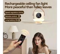 1 pezzo Ventilatore da soffitto multifunzionale per campeggio - Funzionamento con telecomando - Quattro impostazioni di velocità - Tre livelli di luminosità per luci notturne. Ricarica Type-C. Silenzi
