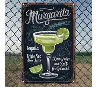 1 pezzo Vintage Margarita Cocktail Insegna Metallica, Decorazione da Parete, Adatta per Casa, Giardino, Bar, Caffè, Club, Ufficio, Strada, Patio, Spiaggia, Galleria, Palestra, Garage, Decorazione per 