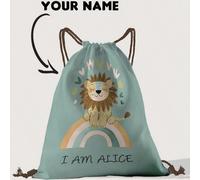 1 pezzo Zaino con coulisse personalizzato con motivo a nome, personalizzabile secondo il tuo design unico, adatto per bambini e adolescenti, stampa il tuo nome o i nomi di tua sorella e compagni di cl