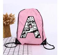 1 pezzo Zaino da esterno con lettere dell'alfabeto graffiti inglesi, borsa con coulisse per bambini, borsa sportiva di grande capacità, zaino sportivo carino con stampa a lettera cartoni animati per r