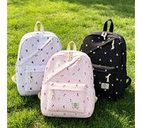 1 pezzo Zaino da studente con motivo a pois e fiocco, leggero e di grande capacità con scomparto per laptop, borsa per la scuola, con spallacci regolabili, adatto per adolescenti/studenti/laureati/gio