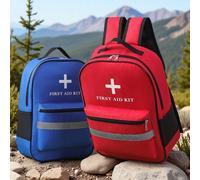 1 pezzo Zaino da viaggio portatile per il pronto soccorso da esterno di grande capacità, rosso e blu, per escursioni, emergenze epidemiche, borsa per medicinali, scatola per pillole, contenitori per p