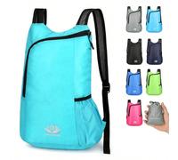 1 pezzo Zaino pieghevole e delicato sulla pelle, un dono per il ciclismo e l'escursionismo! Si piega nella dimensione del palmo, si spiega per contenere l'attrezzatura per ciclismo ed escursionismo. S