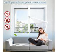 1 pezzo Zanzariera bianca con chiusura a strappo, stile finestra con cerniera autoadesiva, nuovo dispositivo antizanzare domestico 2026, installazione senza foratura 43,31" larghezza x 55,12" lunghezz