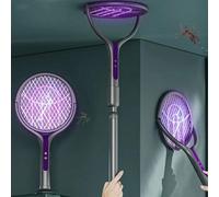 1 pezzo Zanzariera elettrica pieghevole, ricaricabile tramite USB di tipo C, uccisore di zanzare fisico da 2800V, con manico estensibile e meccanismo di piegatura rotante, tecnologia di attrazione a r