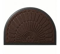 1 pezzo Zerbino per ingresso colore caffè, per uso interno ed esterno, con fondo in silicone semi-circolare durevole antiscivolo, tappetino grattasporco, zerbino di benvenuto 50 cm * 80 cm,40 cmPolies