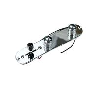 1 piastra di controllo per chitarra Yootones cromata a 3 vie, placcata, precablata, compatibile con chitarra elettrica stile Telecaster (argento)