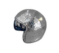 1 Piece Disco Ball Helmet with Retractable Visor for Nightclub Cool Props (silver)