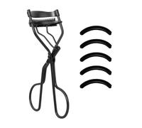 1 piegaciglia portatile con 5 cuscinetti in silicone, acciaio inossidabile(Black belt comb)