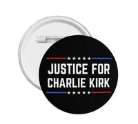 1 pieza de botón redondo "Justicia para Charlie Kirk" para ropa