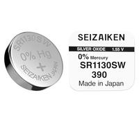 1 pila a bottone originale SEIZAIKEN 390, SR1130SW, 1,55 V, batteria per orologio, ossido d'argento, 0% mercurio, 100% Made in Japan