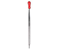 1 pipetta graduata in vetro con bulbo in gomma, per esperimenti scolastici, 0,5 ml/1 ml/2 ml/3 ml, rosso, 2 ml