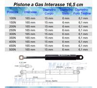 1 PISTONE A GAS MOLLA AMMORTIZZATORE PER MOBILI, CUCINA, SELLA, Foro Ø 6,1 mm