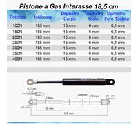 1 PISTONE A GAS MOLLA AMMORTIZZATORE PER MOBILI, CUCINA, SELLA, Foro Ø 6,1 mm