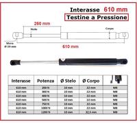 1 PISTONE molla a GAS Testine a PRESSIONE 26 Tipi di Interasse PISTONI RICAMBIO