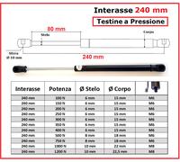 1 PISTONE molla a GAS Testine a PRESSIONE 26 Tipi di Interasse PISTONI RICAMBIO
