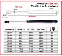 1 PISTONE molla a GAS Testine a PRESSIONE 26 Tipi di Interasse PISTONI RICAMBIO