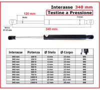 1 PISTONE molla a GAS Testine a PRESSIONE 26 Tipi di Interasse PISTONI RICAMBIO