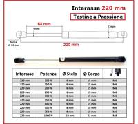 1 PISTONE molla a GAS Testine a PRESSIONE 26 Tipi di Interasse PISTONI RICAMBIO