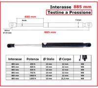 1 PISTONE molla a GAS Testine a PRESSIONE 26 Tipi di Interasse PISTONI RICAMBIO