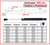 1 PISTONE molla a GAS Testine a PRESSIONE 26 Tipi di Interasse PISTONI RICAMBIO