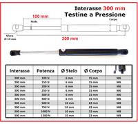 1 PISTONE molla a GAS Testine a PRESSIONE 26 Tipi di Interasse PISTONI RICAMBIO