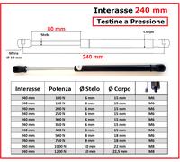 1 PISTONE molla a GAS Testine a PRESSIONE 26 Tipi di Interasse PISTONI RICAMBIO