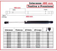 1 PISTONE molla a GAS Testine a PRESSIONE 26 Tipi di Interasse PISTONI RICAMBIO