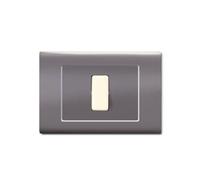 1 Placca, 1 modulo/posto, Compatibile Con BTicino Magic, alluminio notte, Placche squadrate, rettangolari, Plastica di alta qualità, 100% compatibile con supporti e moduli originali