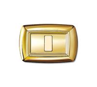 1 Placca, 1 modulo/posto, Compatibile Con BTicino Magic, oro, Placche arrotondate, Plastica di alta qualità, 100% compatibile con supporti e moduli originali