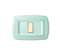 1 Placca, 1 modulo/posto, Compatibile Con BTicino Magic, verde pastello, Placche arrotondate, Plastica di alta qualità, 100% compatibile con supporti e moduli originali