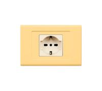 1 Placca, 1 modulo/posto doppio, Schuko, UNEL, Compatibile Con BTicino Magic, giallo pastello, Placche squadrate, rettangolari, Alta qualità, 100% compatibile con supporti e moduli originali
