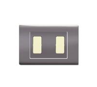 1 Placca, 2 moduli/posti distanziati, Compatibile Con BTicino Magic, alluminio notte, Placche squadrate, rettangolari, Plastica di alta qualità, 100% compatibile con supporti e moduli originali