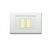 1 Placca, 2 moduli/posti ravvicinati, Compatibile Con BTicino Magic, bianco bianca, Placche squadrate, rettangolari, Plastica di alta qualità, 100% compatibile con supporti e moduli originali