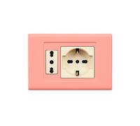 1 Placca, 2 moduli/posti, singolo e doppio, schuko, UNEL, Compatibile Con BTicino Magic, arancione pastello, Plastica di alta qualità, 100% compatibile con supporti e moduli originali