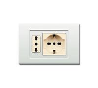 1 Placca, 2 moduli/posti, singolo e doppio, schuko, UNEL, Compatibile Con BTicino Magic, bianco bianca, Plastica di alta qualità, 100% compatibile con supporti e moduli originali