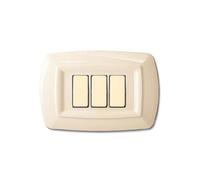 1 Placca, 3 moduli/posti, Compatibile Con BTicino Magic, avorio, Placche arrotondate, Plastica di alta qualità, 100% compatibile con supporti e moduli originali