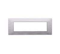 1 Placca in plastica satinata, 7 moduli/posti, Compatibile Con Vimar Plana, colore bianco satinato, Placche In plastica satinata di alta qualità, 100% compatibile con supporti e moduli originali